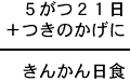 ５がつ２１日＋つきのかげに＝きんかん日食