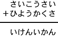 さいこうさい＋ひようかくさ＝いけんいかん