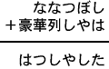 ななつぼし＋豪華列しやは＝はつしやした