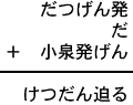だつげん発＋だ＋小泉発げん＝けつだん迫る