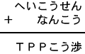 へいこうせん＋なんこう＝ＴＰＰこう渉