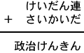 けいだん連+さいかいだ=政治けんきん