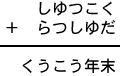 しゆつこく+らつしゆだ=くうこう年末