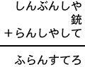 しんぶんしや＋銃＋らんしやして＝ふらんすてろ