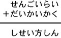 せんごいらい＋だいかいかく＝しせい方しん