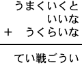 うまくいくと＋いいな＋うくらいな＝てい戦ごうい