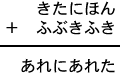 きたにほん＋ふぶきふき＝あれにあれた