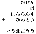 かせん＋は＋はんらんす＋かんとう＝とう北ごうう