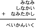 みなみ＋しなかい＋なみたかし＝べいかんいく