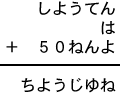 しようてん＋は＋５０ねんよ＝ちようじゆね