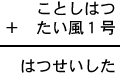 ことしはつ＋たい風１号＝はつせいした