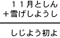 １１月としん＋雪げしようし＝しじよう初よ