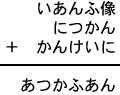 いあんふ像＋につかん＋かんけいに＝あつかふあん