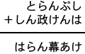 とらんぷし＋しん政けんは＝はらん幕あけ