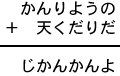 かんりようの＋天くだりだ＝じかんかんよ