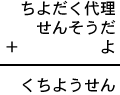 ちよだく代理＋せんそうだ＋よ＝くちようせん