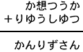 か想つうか＋りゆうしゆつ＝かんりずさん