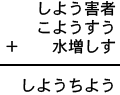 しよう害者+こようすう+水増しす=しようちよう