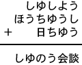 しゆしよう＋ほうちゆうし＋日ちゆう＝しゆのう会談