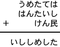 うめたては+はんたいし+けん民=いししめした
