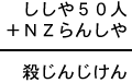 ししや50人+NZらんしや=殺じんじけん
