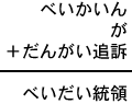 べいかいん＋が＋だんがい追訴＝べいだい統領