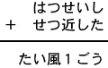 はつせいし+せつ近した=たい風1ごう