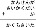 かんせんが＋さいかくだい＋か＝かくちさいた