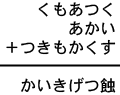 くもあつく+あかい+つきもかくす=かいきげつ蝕