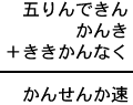 五りんできん+かんき+ききかんなく=かんせんか速