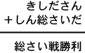 きしださん+しん総さいだ=総さい戦勝利
