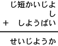 じ短かいじよ＋し＋しようばい＝せいじようか