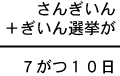 さんぎいん＋ぎいん選挙が＝７がつ１０日