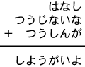 はなし＋つうじないな＋つうしんが＝しようがいよ