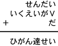 せんだい＋いくえいがＶ＋だ＝ひがん達せい