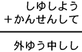 しゆしよう＋かんせんして＝外ゆう中しし