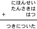 にほんせい＋たんさきは＋はつ＝つきについた