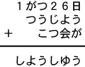 １がつ２６日＋つうじよう＋こつ会が＝しようしゆう