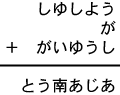 しゆしよう＋が＋がいゆうし＝とう南あじあ