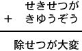 せきせつが＋きゆうぞう＝除せつが大変