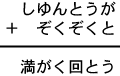 しゆんとうが＋ぞくぞくと＝満がく回とう