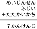 めいじんせん＋ふじい＋たたかいかち＝７かんけんじ